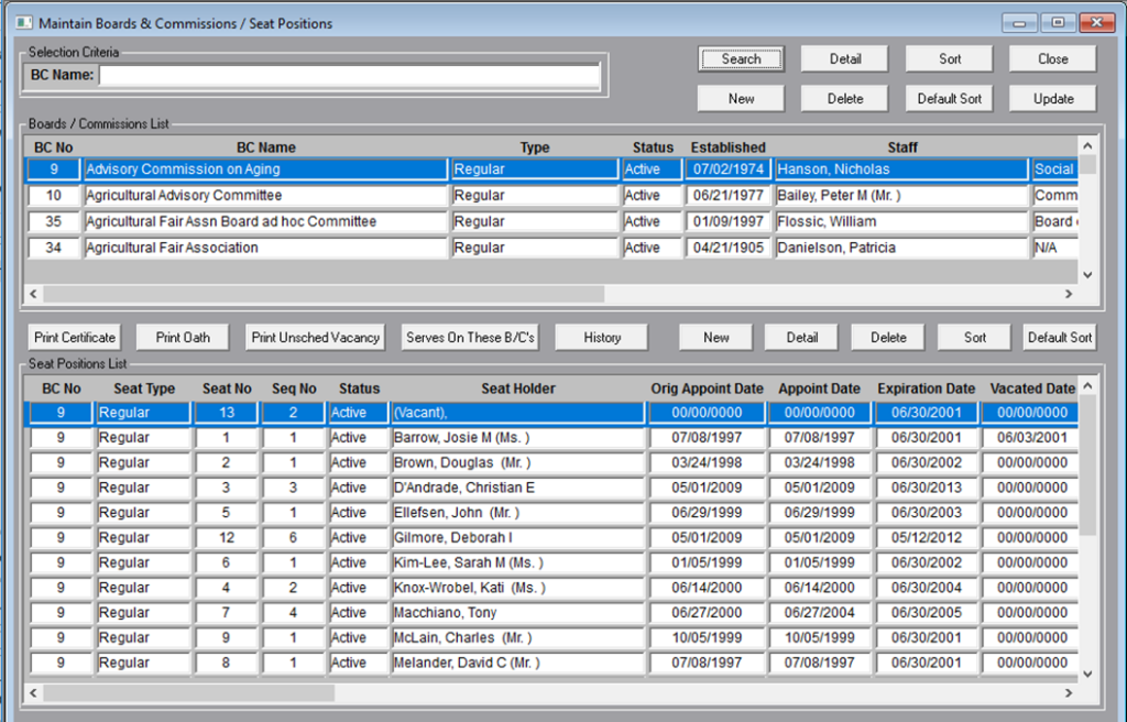 Legacy System Screenshot 1