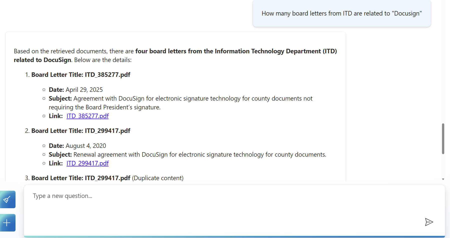 screenshot of Alameda County Agenda AI