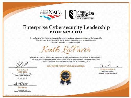 Professional Development Academy certificate