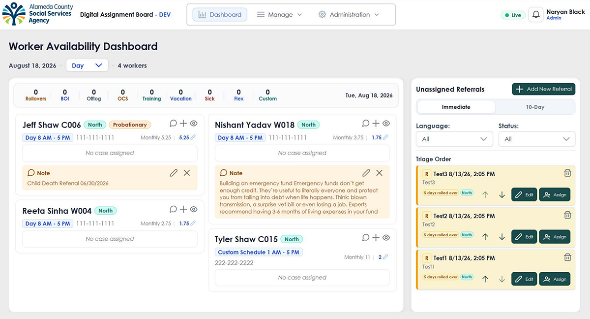 Digital Assignment Board Application Screenshot